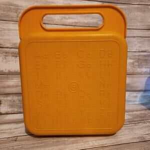 Vintage Tupperware Yellow Alphabet ABCs Stencil Case Lunch Box Storage Container